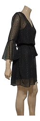 Vestido Corto Formal Coctel H & M De Gasa Y Mangas 3/4 - Miniatura 3