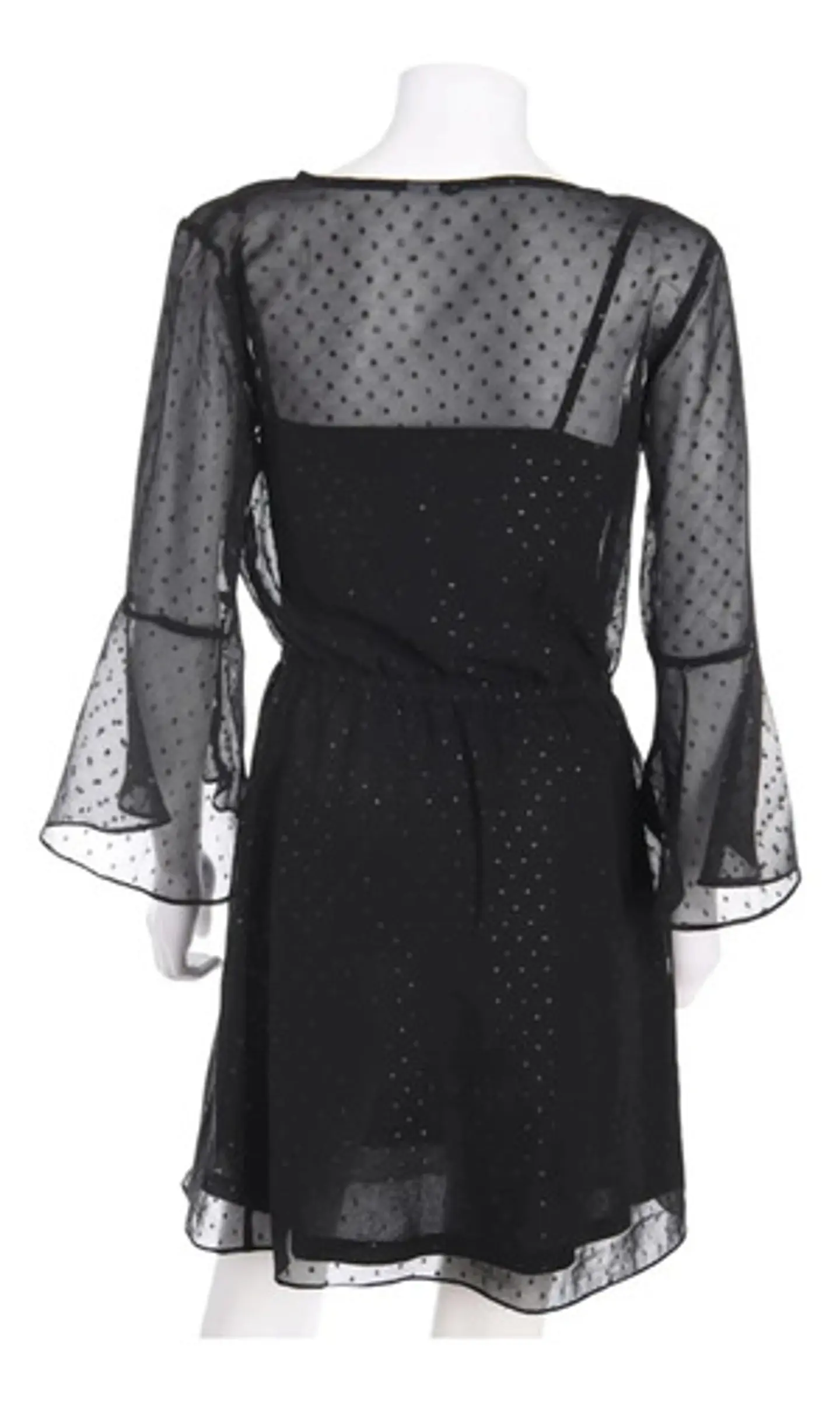 Vestido Corto Formal Coctel H & M De Gasa Y Mangas 3/4 4
