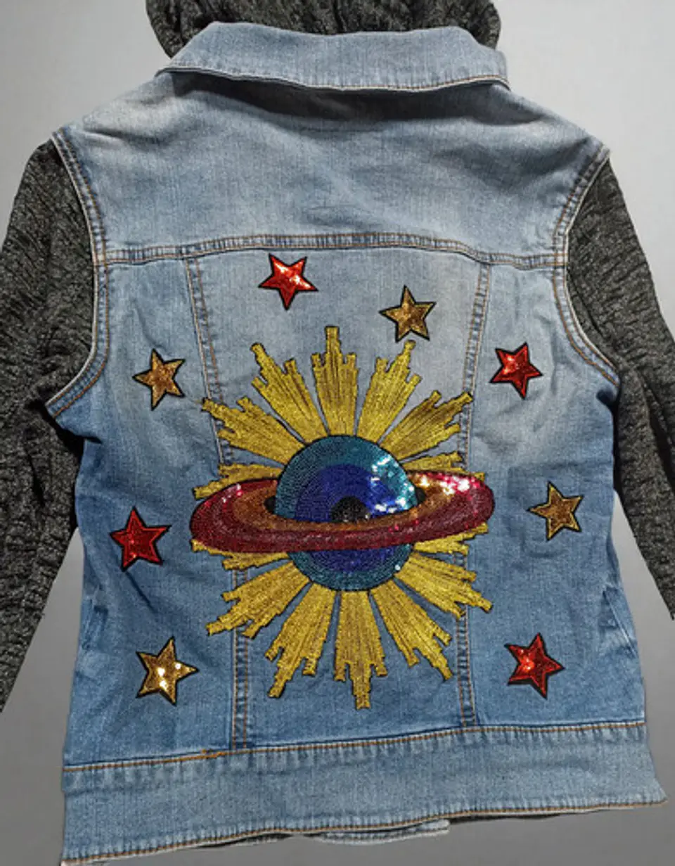 Chaqueta Mezclilla Unisex Mossimo Kids Bordados Lentejuelas 5