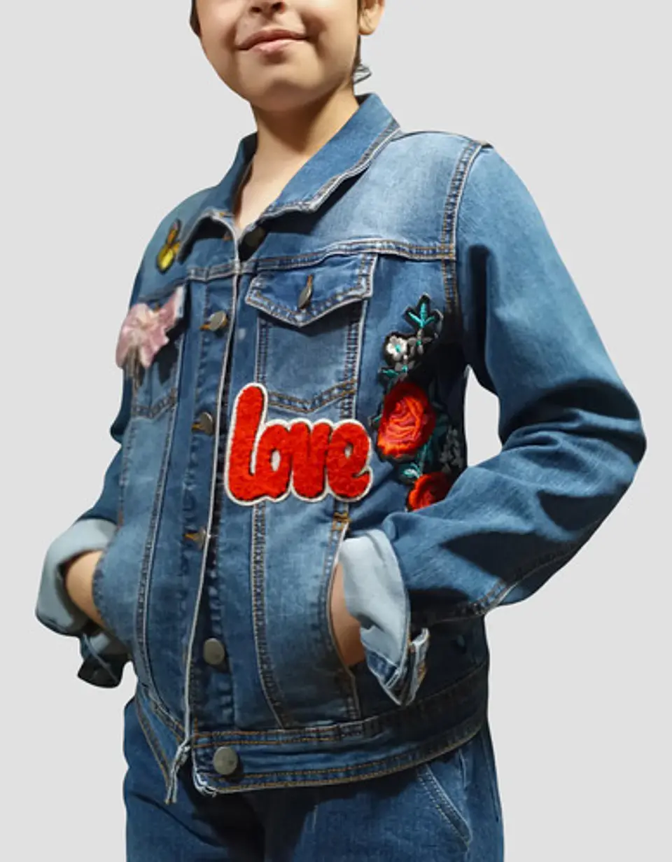 Chaqueta De Mezclilla Con Aplique De Lentejuelas Talla 10-12 3