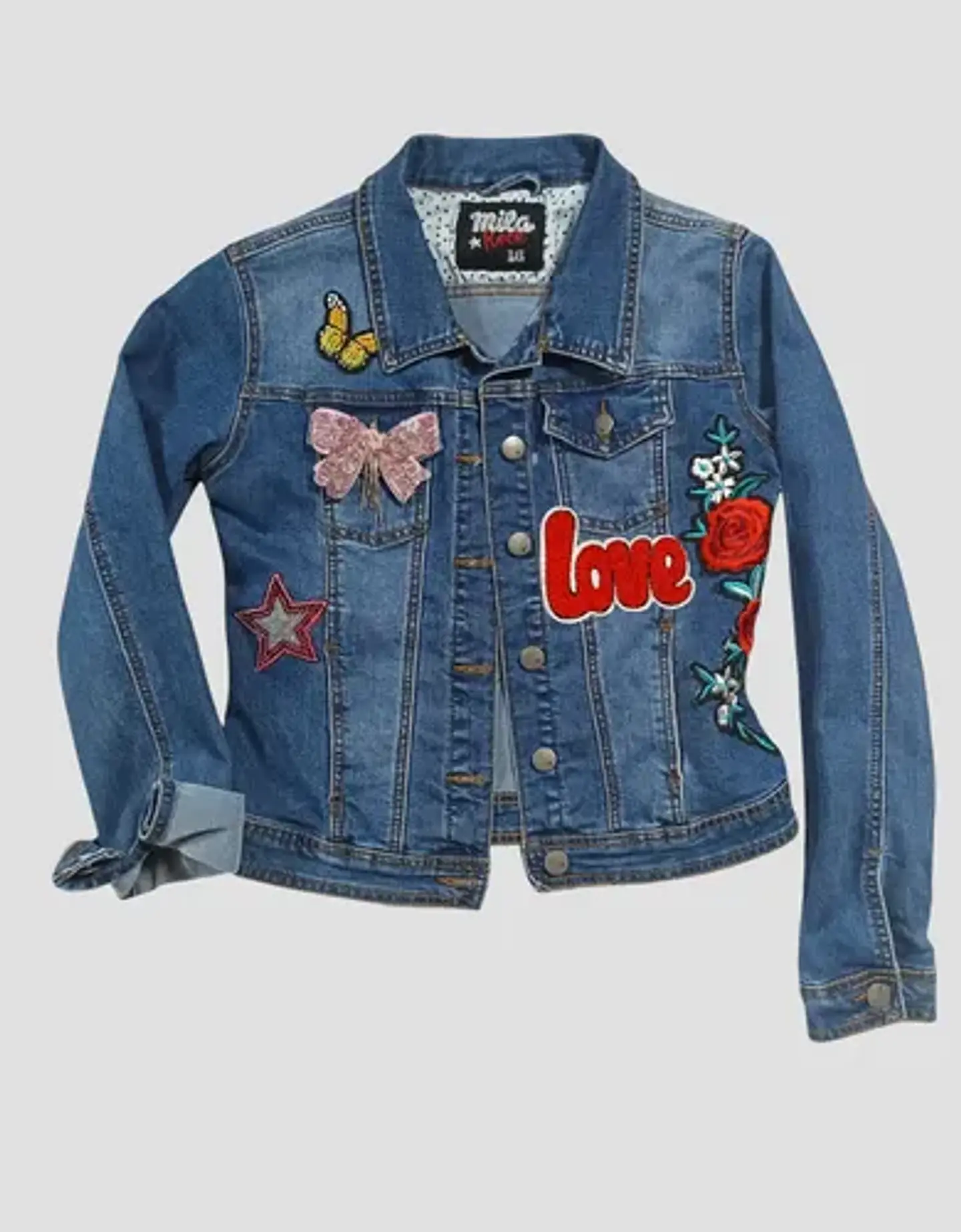 Chaqueta De Mezclilla Con Aplique De Lentejuelas Talla 10-12 4