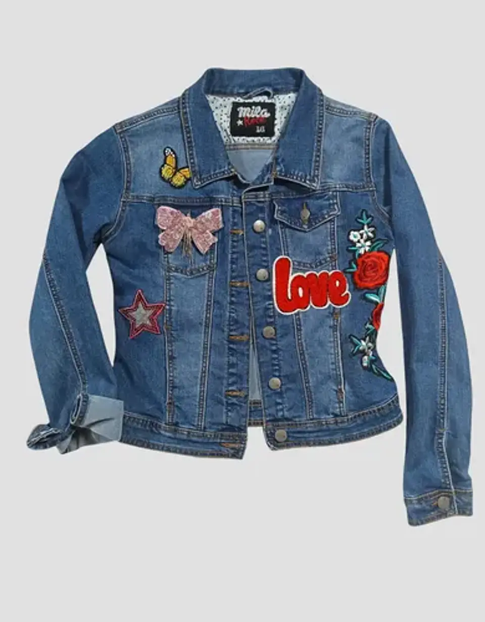 Chaqueta De Mezclilla Con Aplique De Lentejuelas Talla 10-12 4