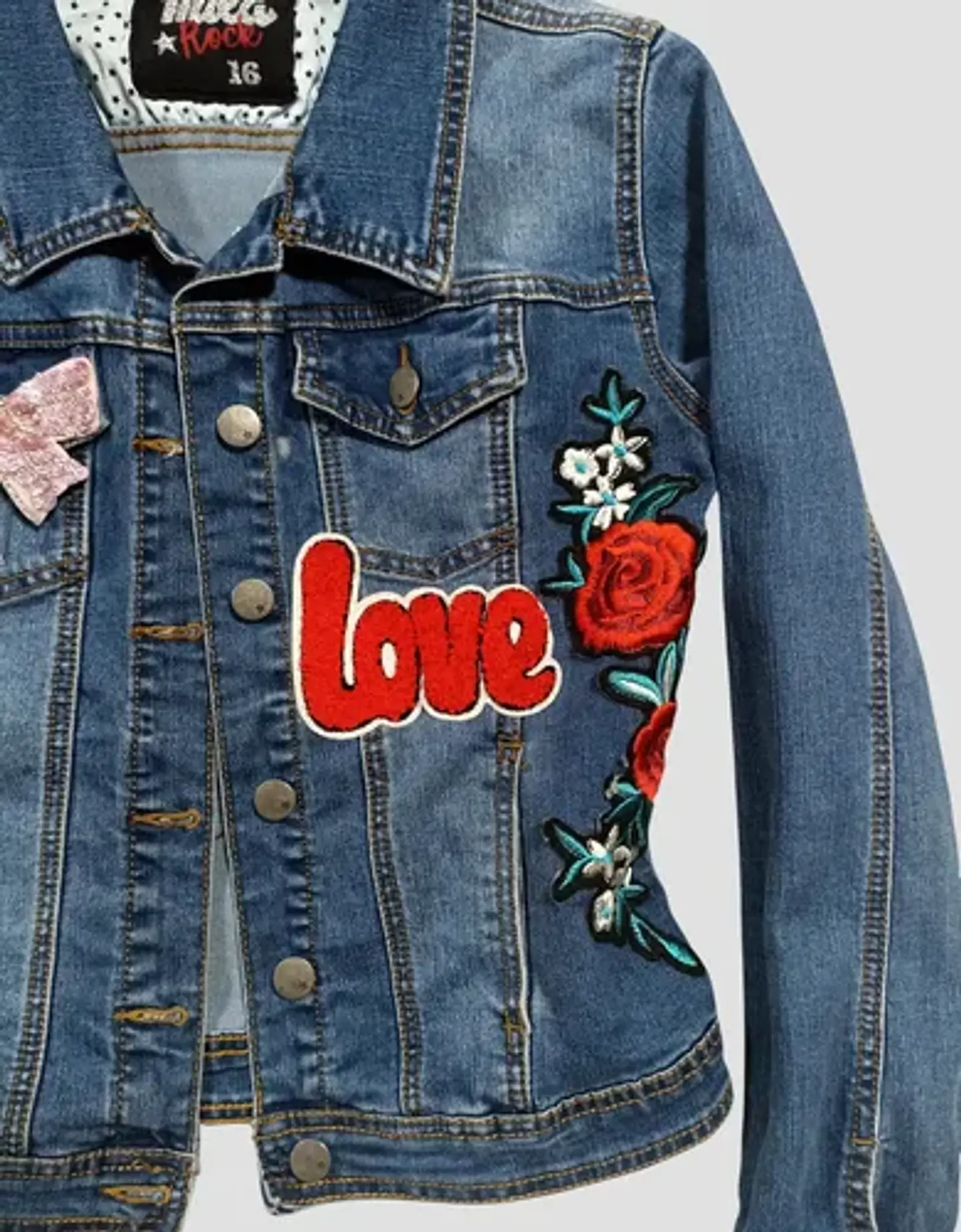 Chaqueta De Mezclilla Con Aplique De Lentejuelas Talla 10-12 8