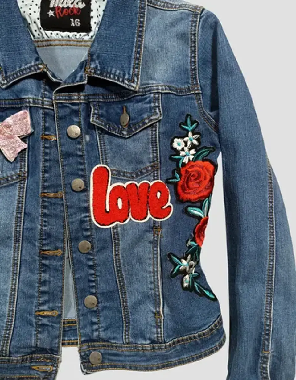 Chaqueta De Mezclilla Con Aplique De Lentejuelas Talla 10-12 8