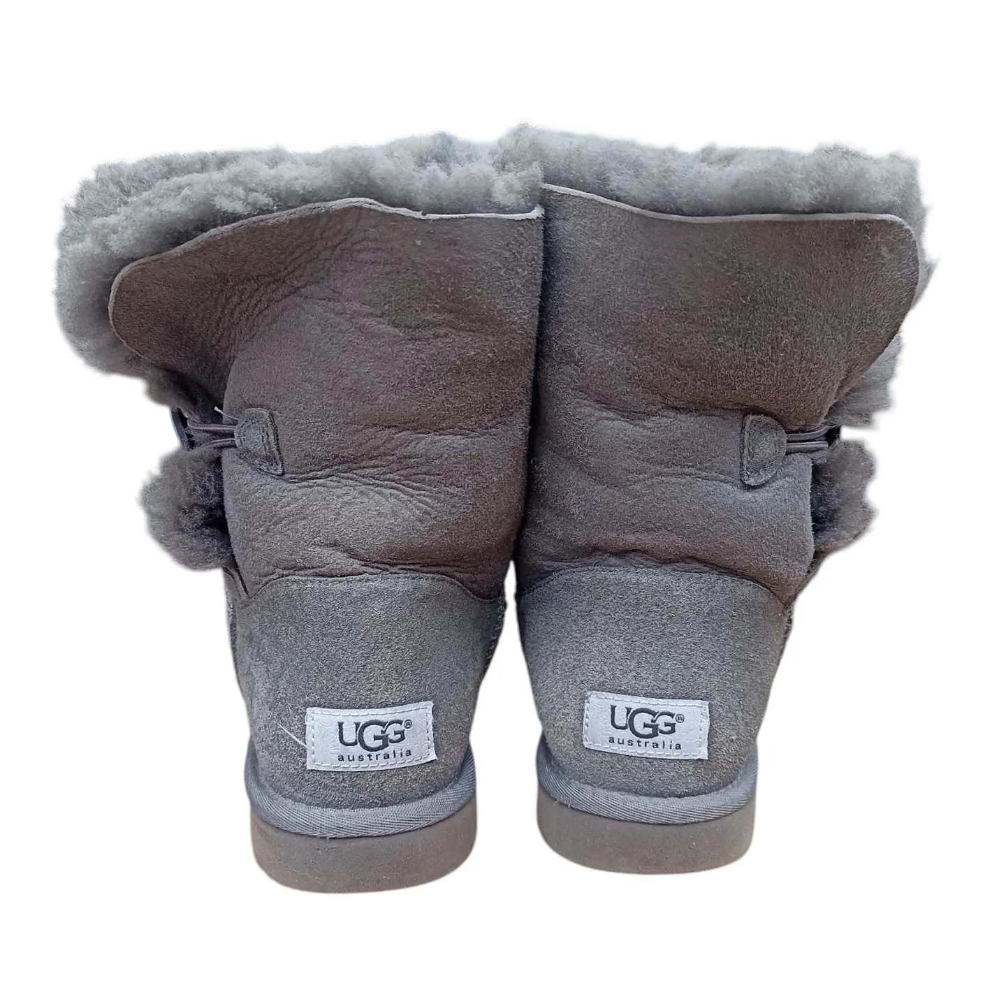 Bota UGG Bailey Button Gris Sheepskin - Talla 38 7