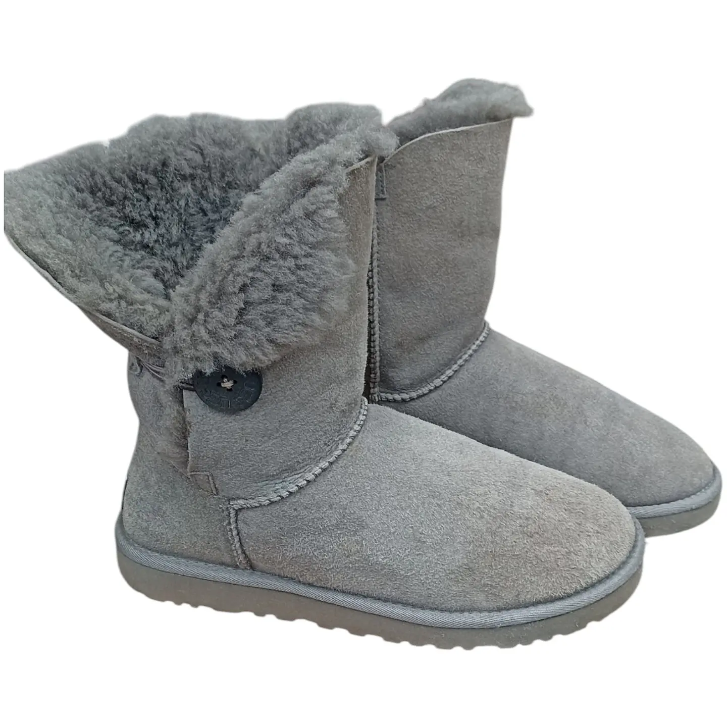 Bota UGG Bailey Button Gris Sheepskin - Talla 38 4