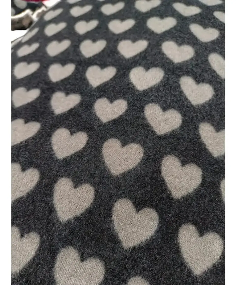 Tela Lanilla Estampada Diseño Corazones - Corte De 1 Metro 3