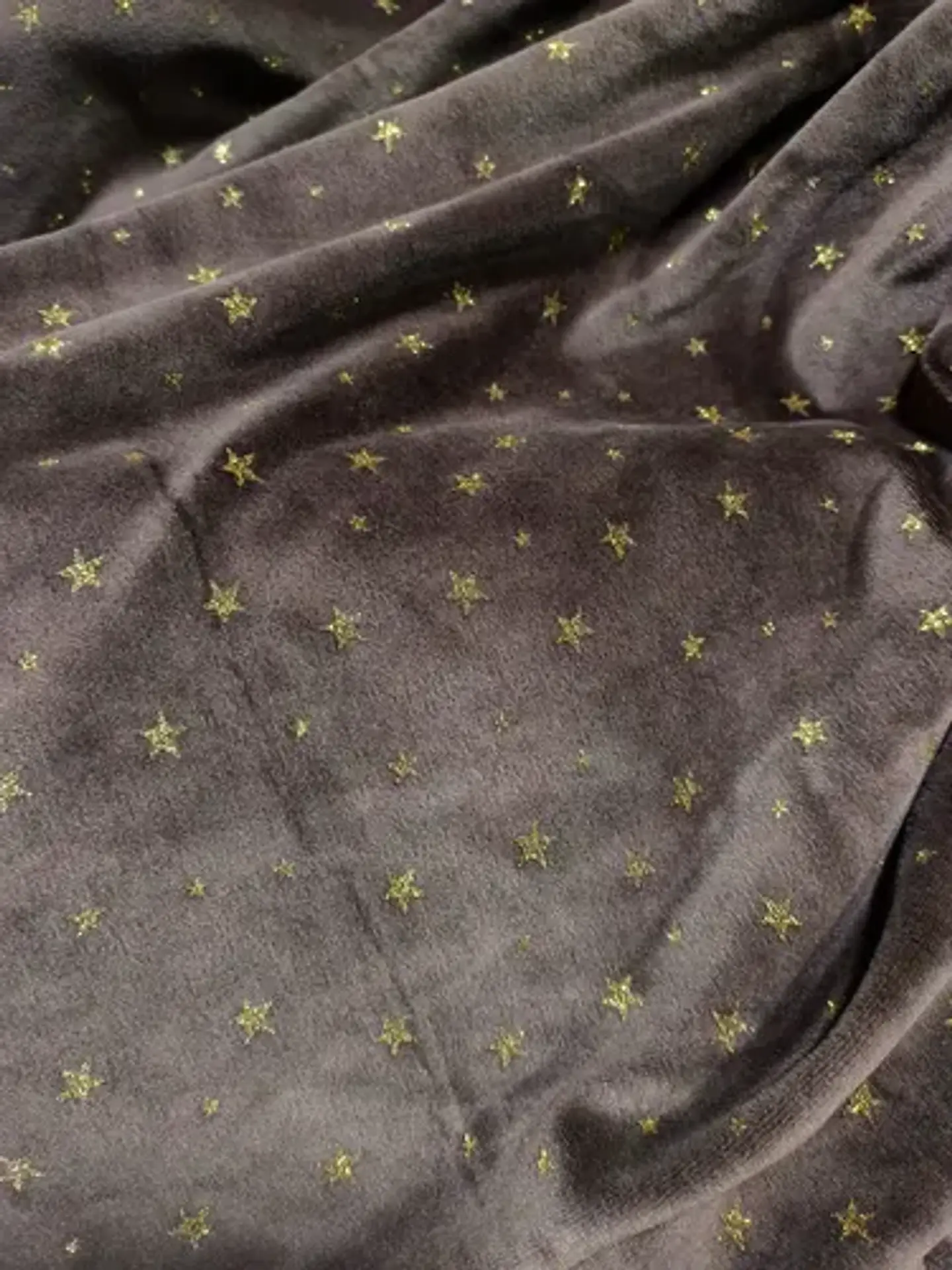 Tela Plush Stretch Marrón Estrellas Glitter - Corte 1 Metro 4
