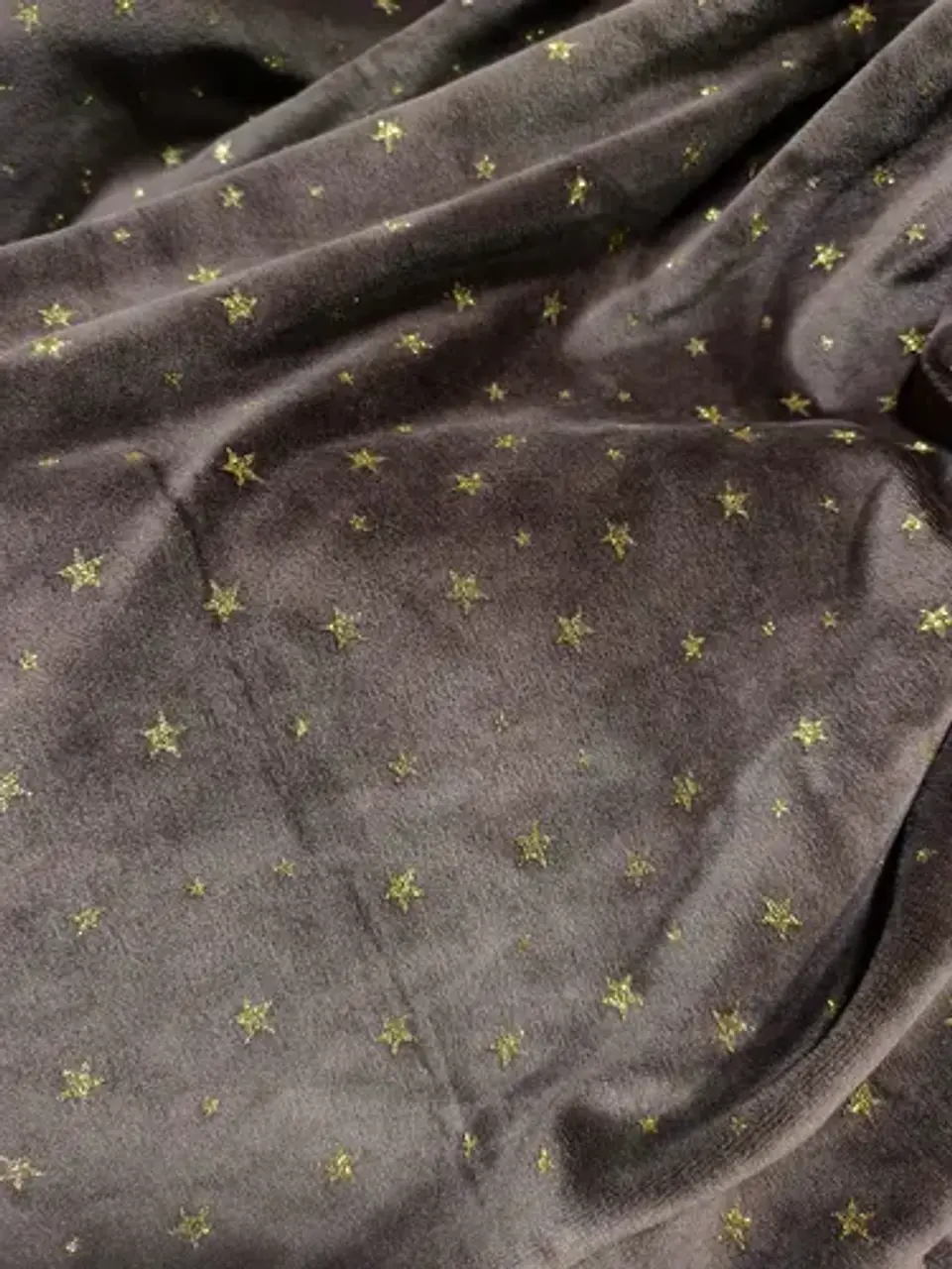 Tela Plush Stretch Marrón Estrellas Glitter - Corte 1 Metro 4