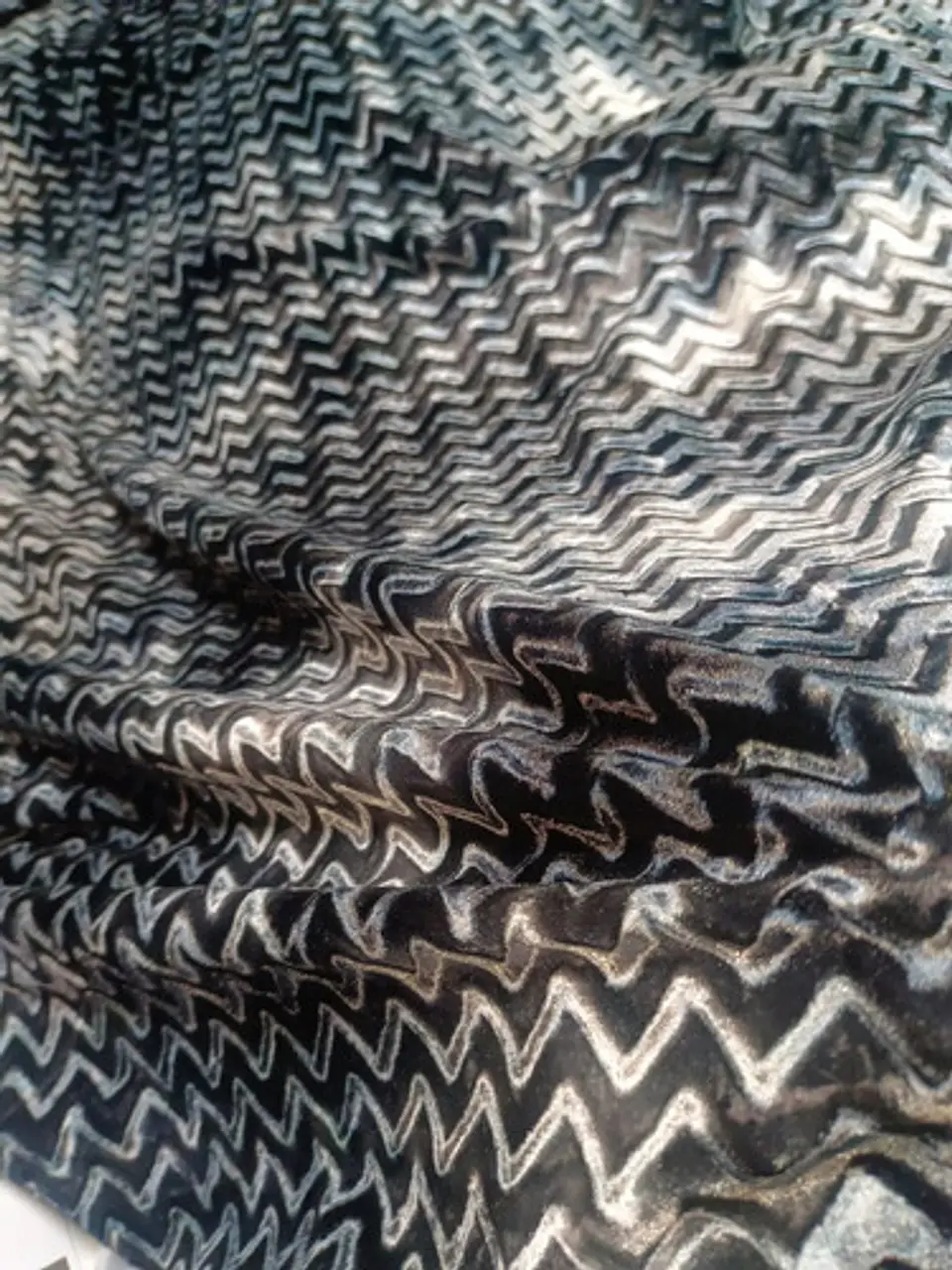 Tela Velvet Terciopelo Texturizado Zig Zag - Corte 1 Metro 3