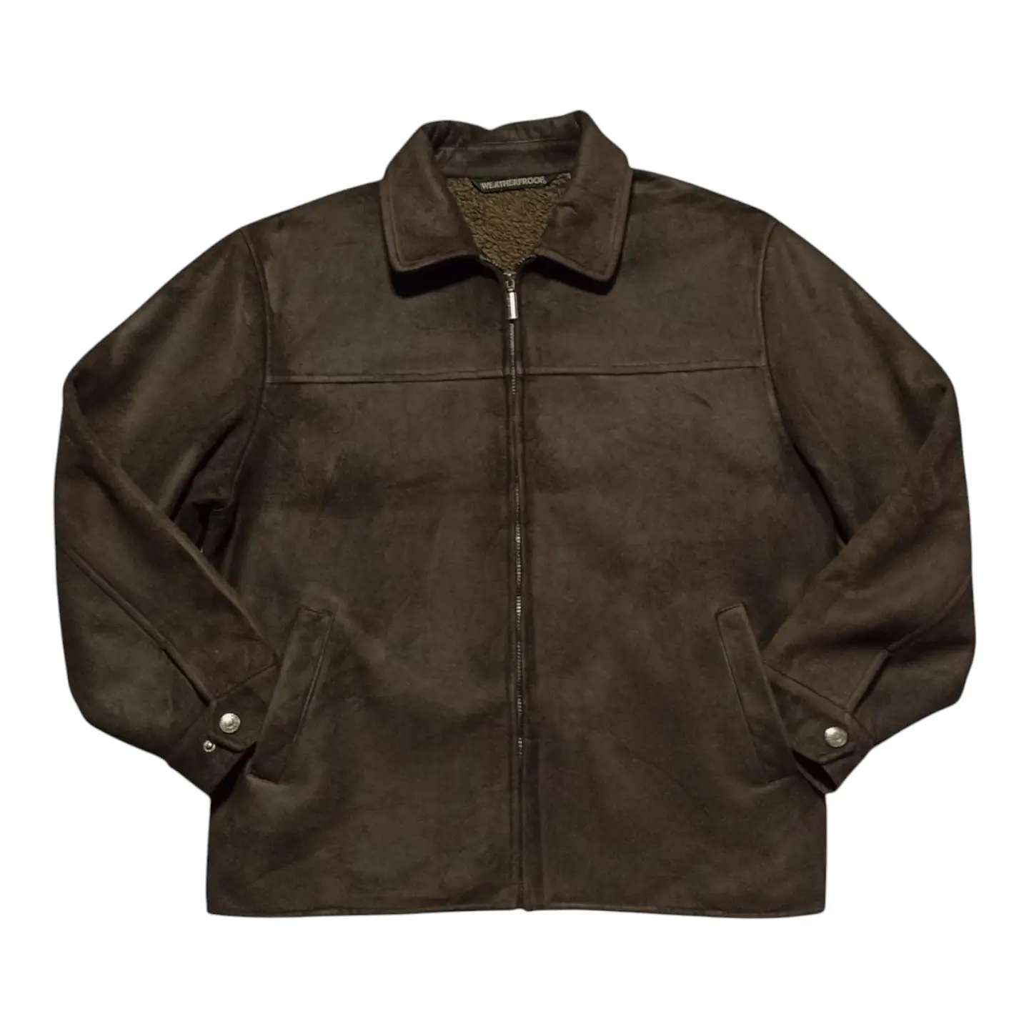 Chaqueta Forrada Impermeable de Gamuza Para Hombre Talla XL 4