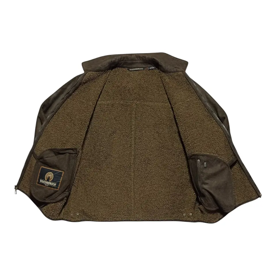 Chaqueta Forrada Impermeable de Gamuza Para Hombre Talla XL 6