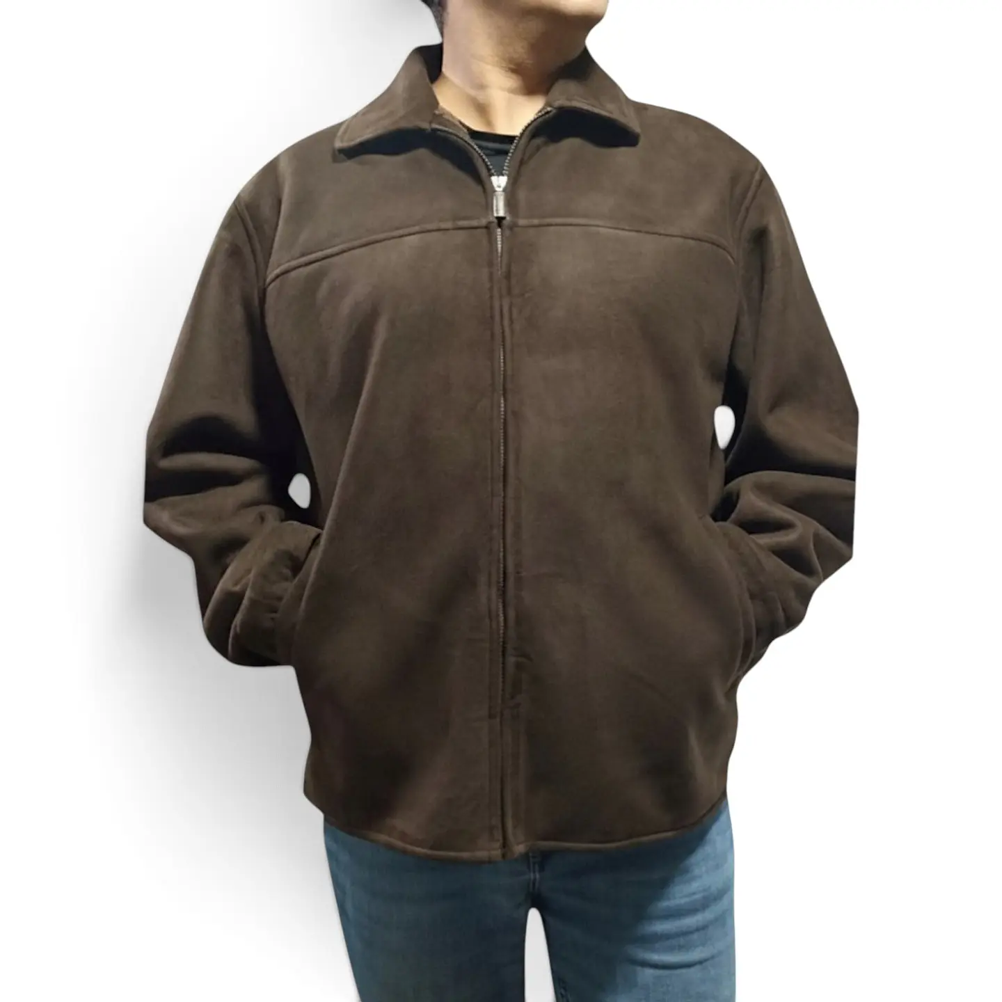 Chaqueta Forrada Impermeable de Gamuza Para Hombre Talla XL 1