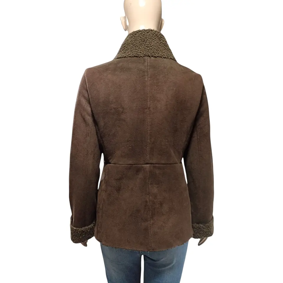 Chaqueta Gamulán Cuello Alto de Gamuza y Piel Sintética Talla L 5