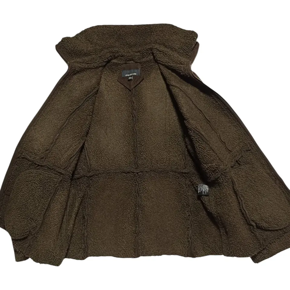 Chaqueta Gamulán Cuello Alto de Gamuza y Piel Sintética Talla L 7