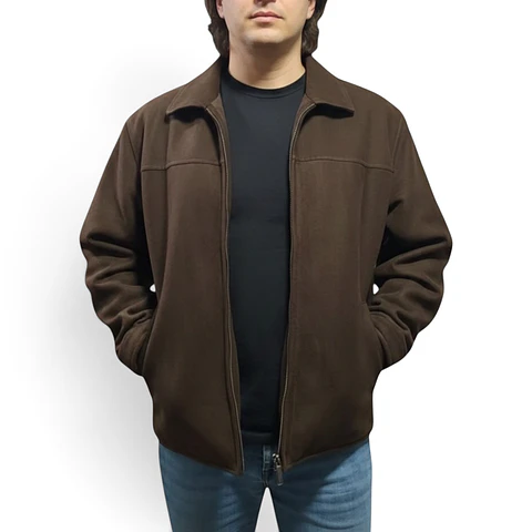 Chaqueta Forrada Impermeable De Gamuza Para Hombre Talla L