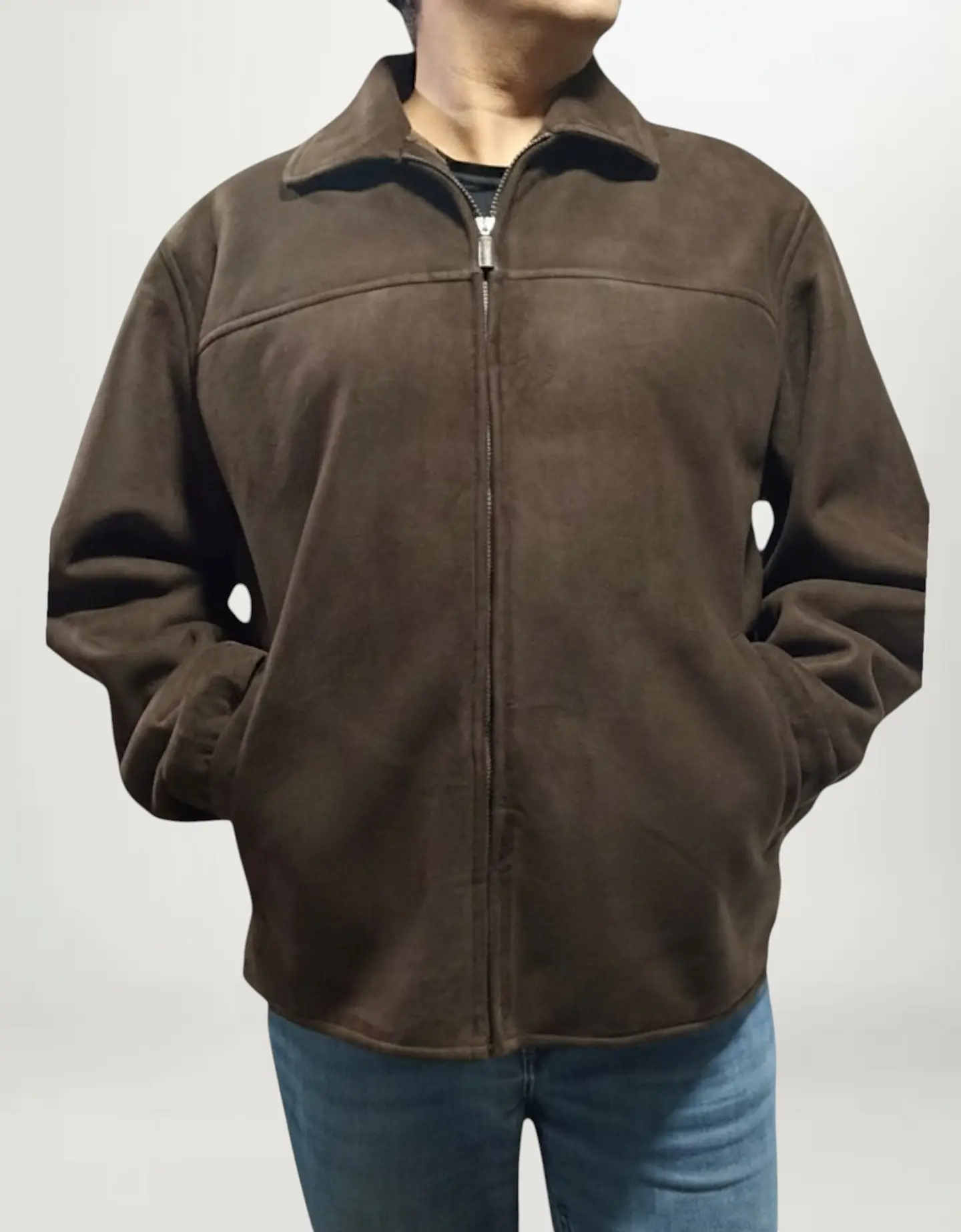 Chaqueta Forrada Impermeable De Gamuza Para Hombre Talla L 2