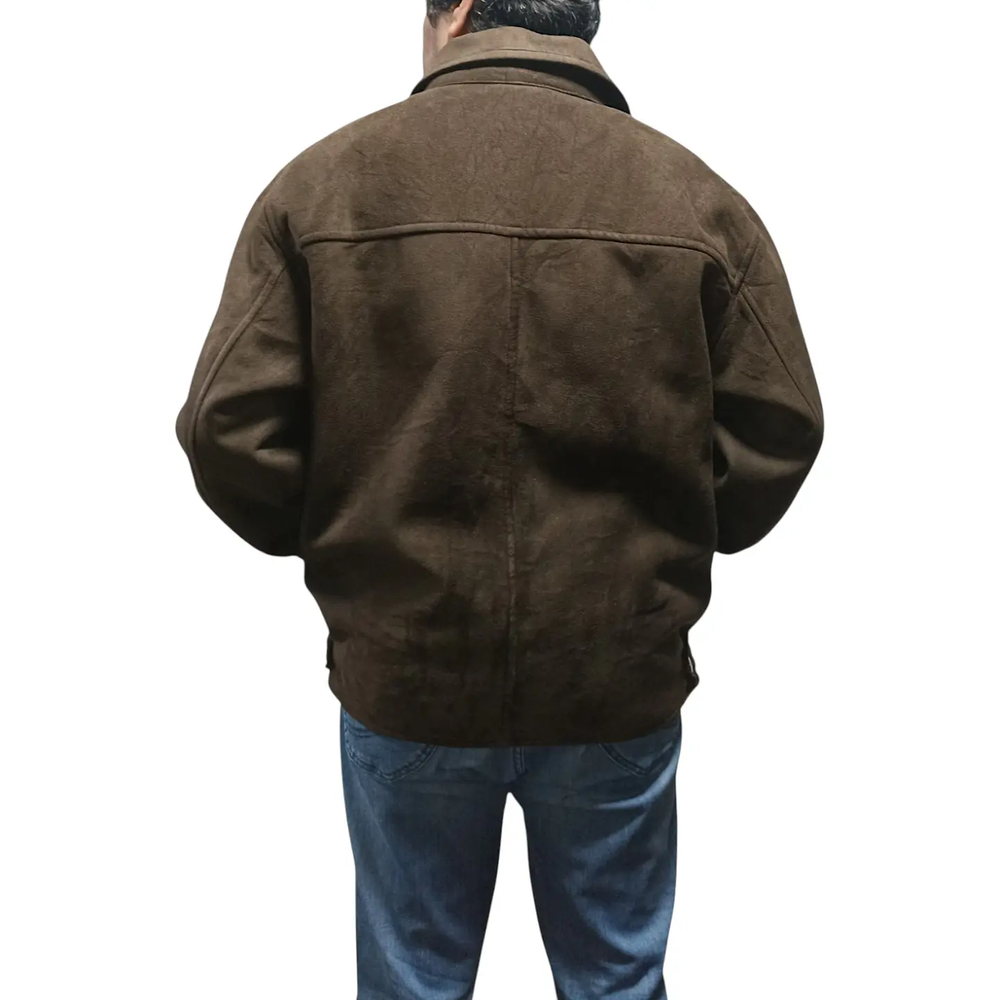 Chaqueta Forrada Impermeable De Gamuza Para Hombre Talla L 4