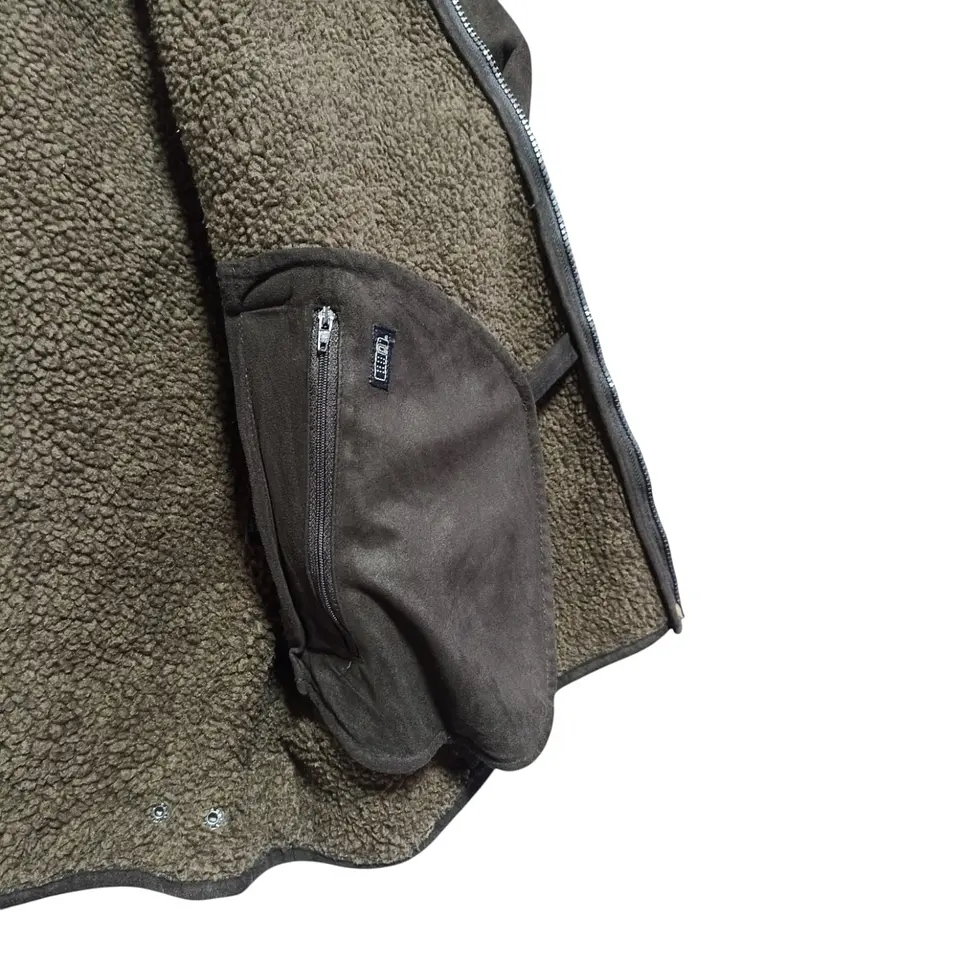 Chaqueta Forrada Impermeable De Gamuza Para Hombre Talla L 10