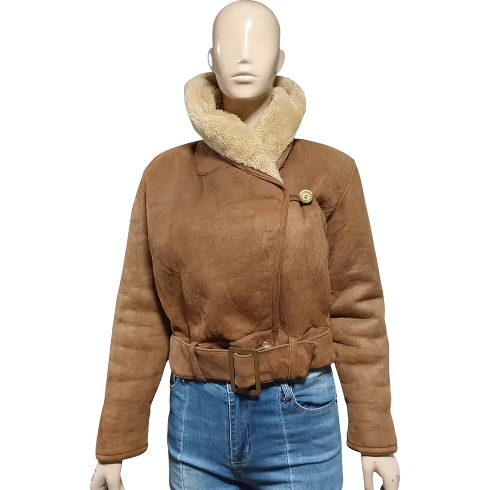 Chaqueta Italiana Vintage La Matta Cuero Genuino Talla M - L 2