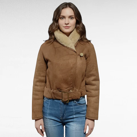 Chaqueta Italiana Vintage La Matta Cuero Genuino Talla M - L