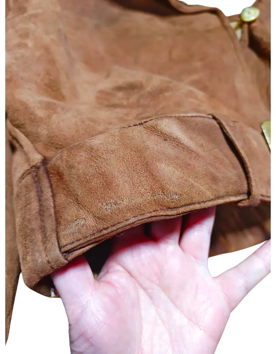 Chaqueta Italiana Vintage La Matta Cuero Genuino Talla M - L 15