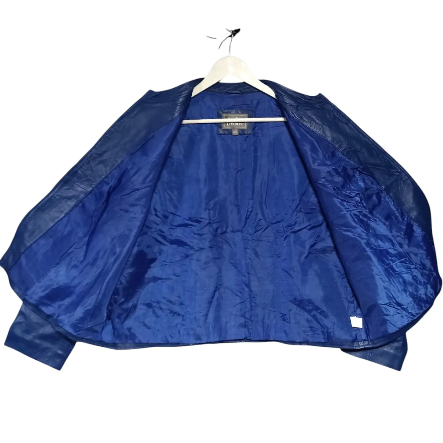 Chaqueta de Azul Cuero Genuino Jessica London Talla 2XL 7