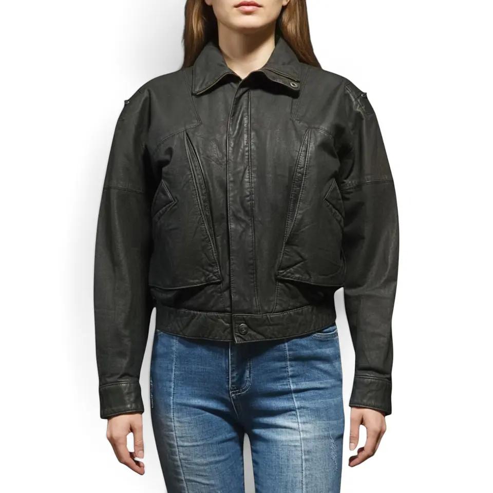 Chaqueta Vintage de Cuero Genuino Años 80s - Talla M 1