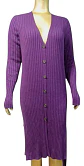 Cardigan Largo Acanalado Tipo Vestido Elegante - Talla L - Miniatura 5