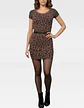 Mini Vestido Tejido Estampado Leopardo Manga Corta - Talla L - Miniatura 1