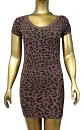 Mini Vestido Tejido Estampado Leopardo Manga Corta - Talla L - Miniatura 2