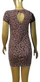 Mini Vestido Tejido Estampado Leopardo Manga Corta - Talla L - Miniatura 4