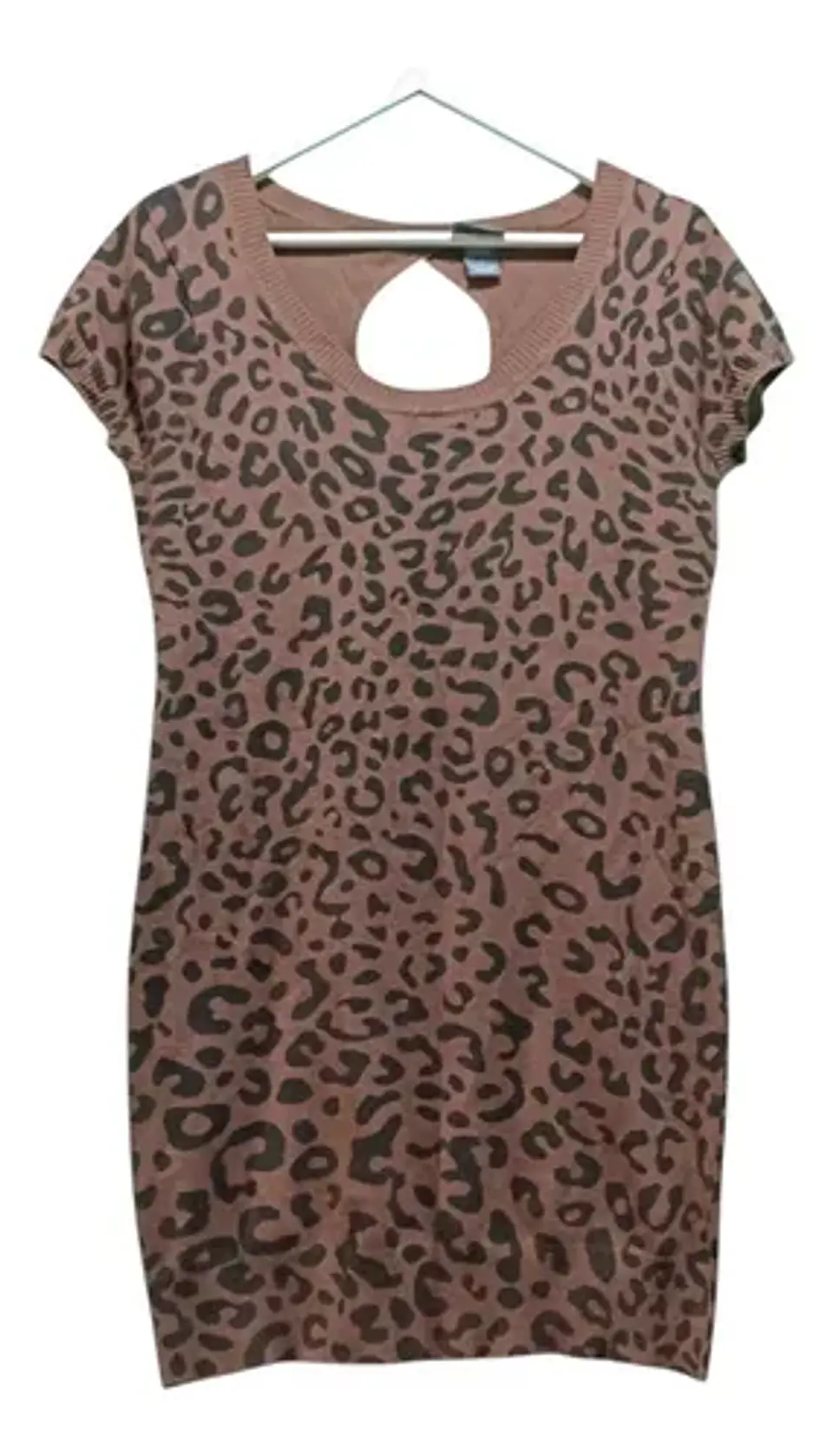 Mini Vestido Tejido Estampado Leopardo Manga Corta - Talla L 6