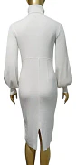 Vestido Blanco Midi Tejido De Cuello Alto Eva Mendes Talla L - Miniatura 5