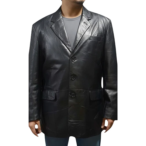 Blazer Vintage de Cuero Genuino - Talla XL (48)