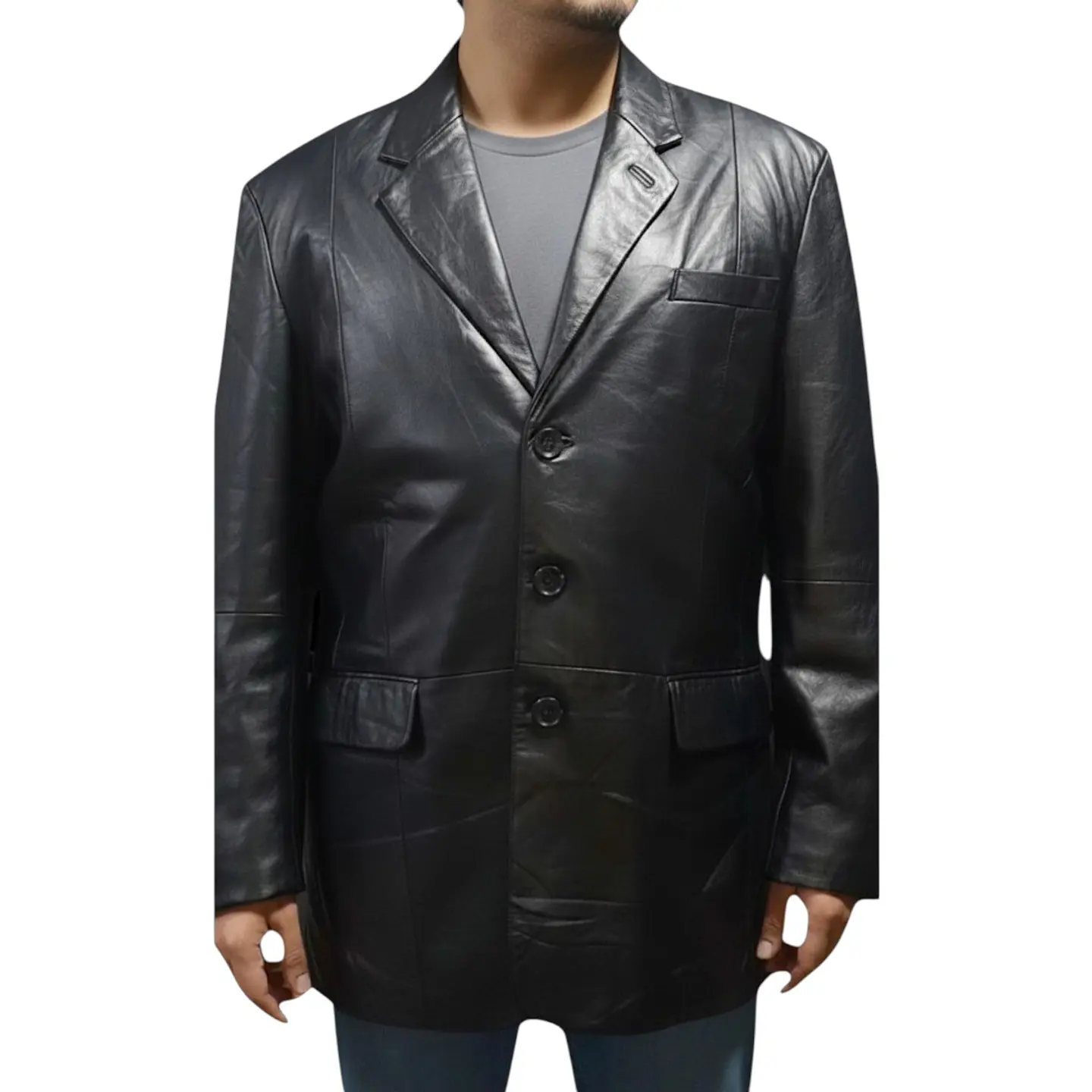 Blazer Vintage de Cuero Genuino - Talla XL (48) 1