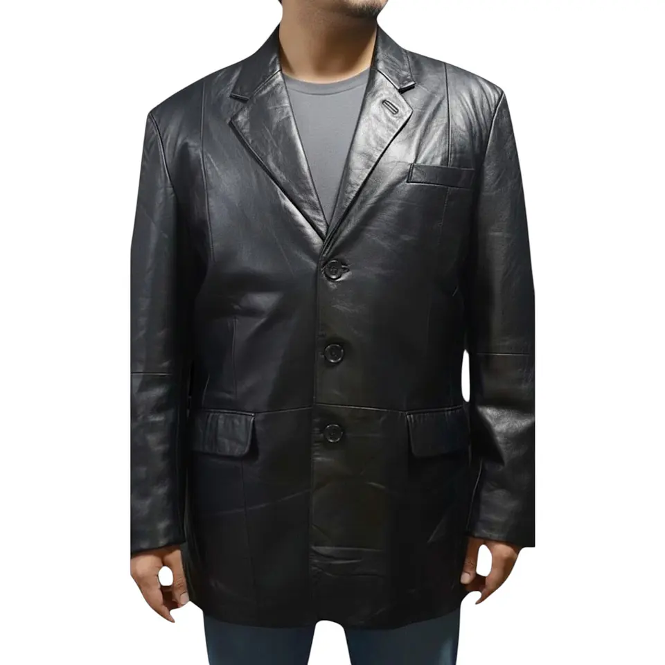 Blazer Vintage de Cuero Genuino - Talla XL (48) 1