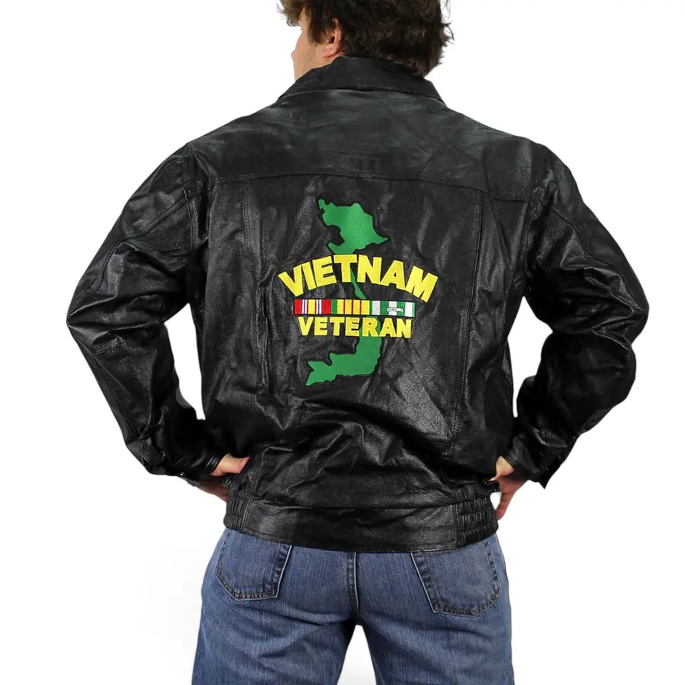 Chaqueta de Cuero Genuino Veterano de Vietnam - Talla 5XL 1