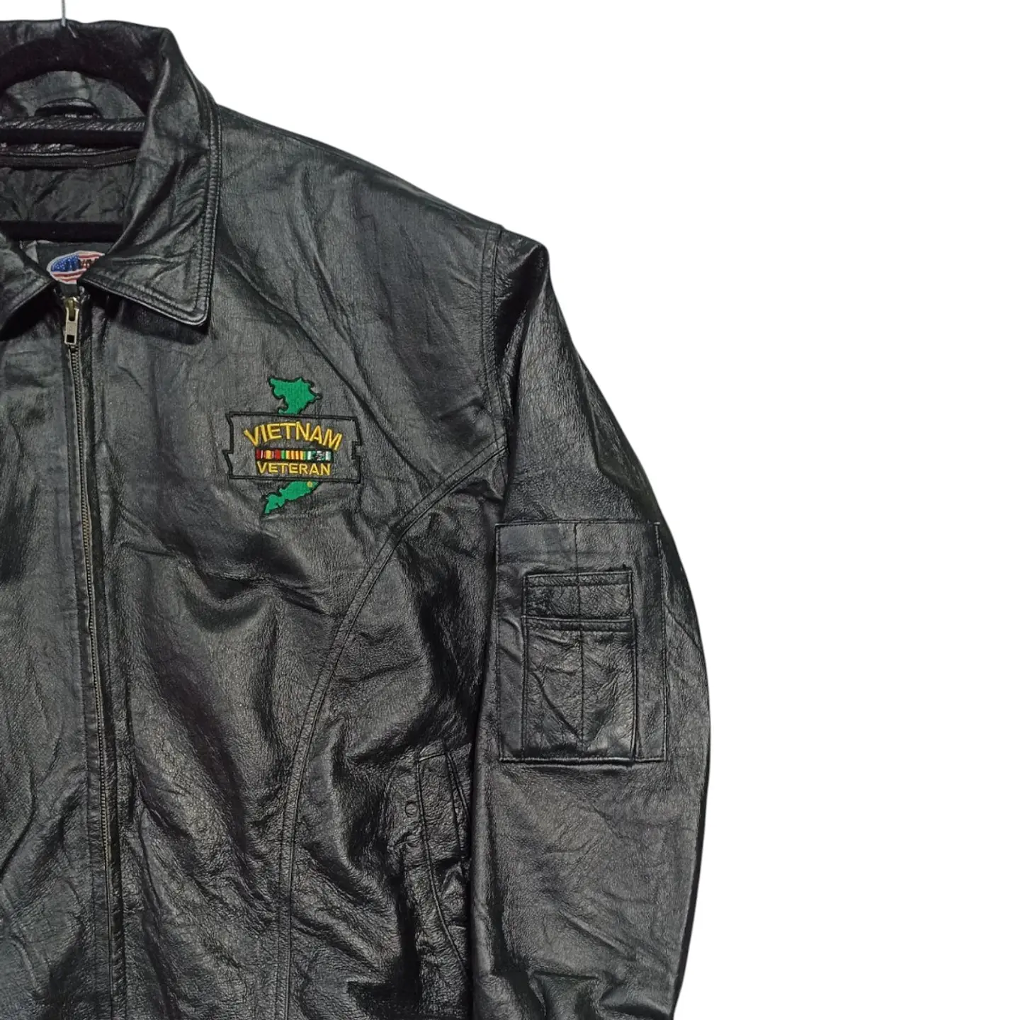 Chaqueta de Cuero Genuino Veterano de Vietnam - Talla 5XL 9