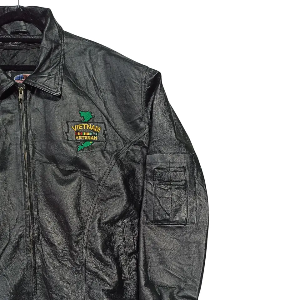 Chaqueta de Cuero Genuino Veterano de Vietnam - Talla 5XL 9