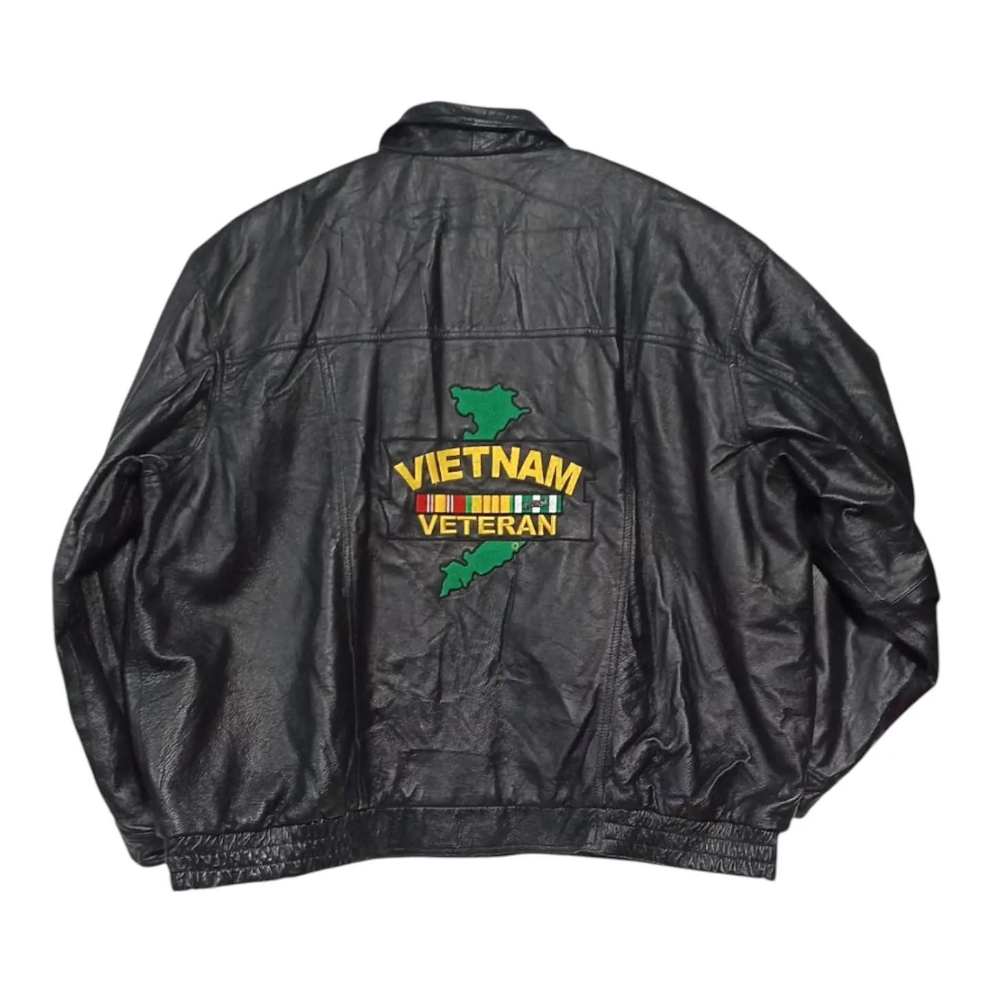 Chaqueta de Cuero Genuino Veterano de Vietnam - Talla 5XL 5