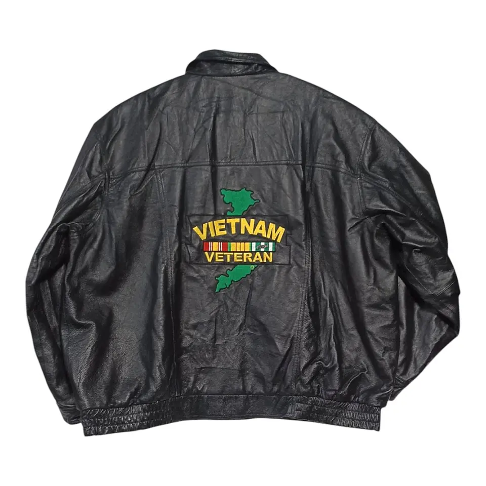 Chaqueta de Cuero Genuino Veterano de Vietnam - Talla 5XL 5