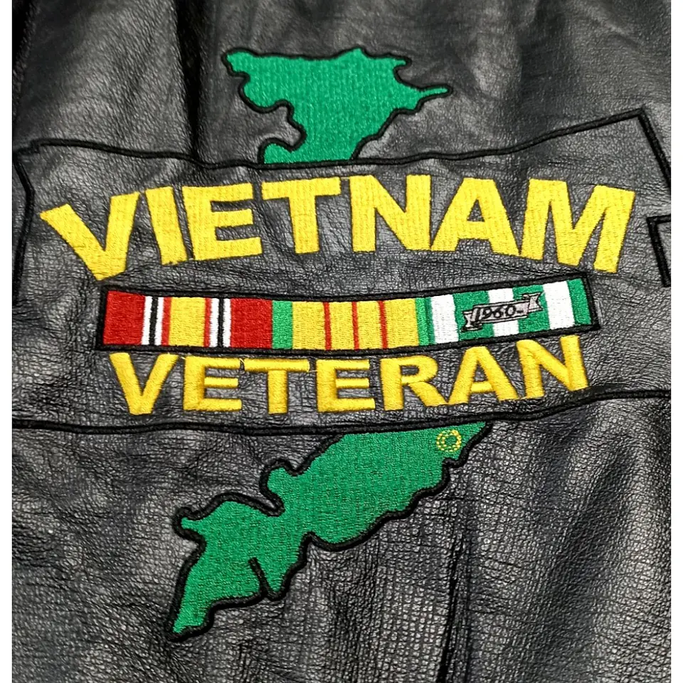 Chaqueta de Cuero Genuino Veterano de Vietnam - Talla 5XL 6