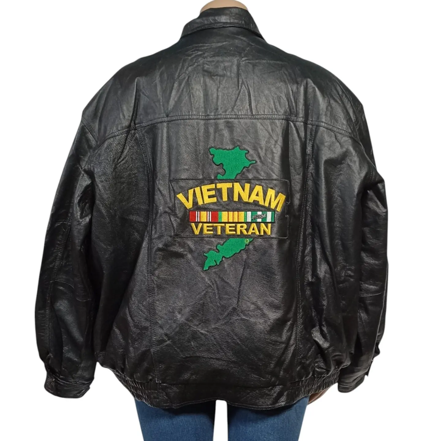 Chaqueta de Cuero Genuino Veterano de Vietnam - Talla 5XL 3