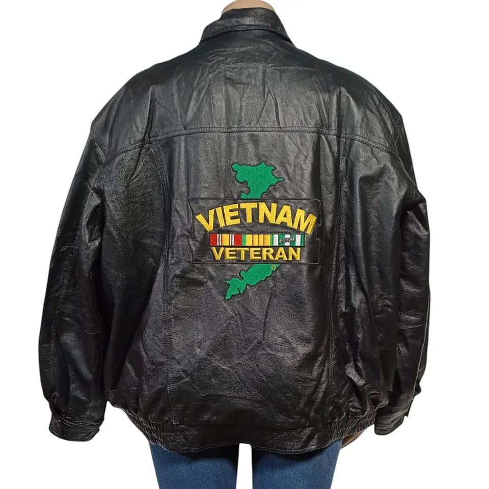 Chaqueta de Cuero Genuino Veterano de Vietnam - Talla 5XL 3