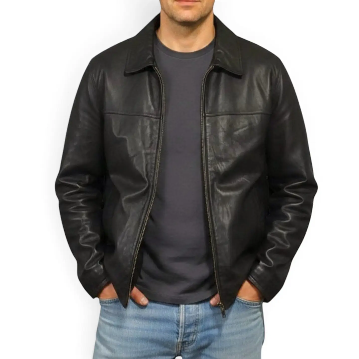 Chaqueta De Cuero Genuino G-iii Apparel Para Hombre Talla M 1