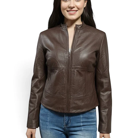 Chaqueta De Cuero Genuino Yvonne Marie - Talla L