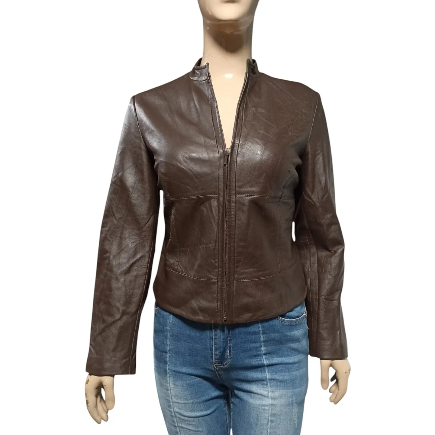 Chaqueta De Cuero Genuino Yvonne Marie - Talla L 2