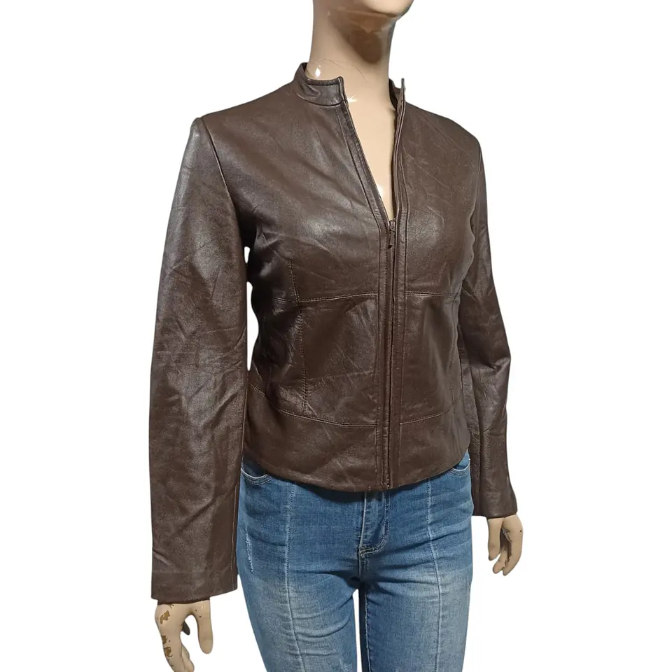 Chaqueta De Cuero Genuino Yvonne Marie - Talla L 3