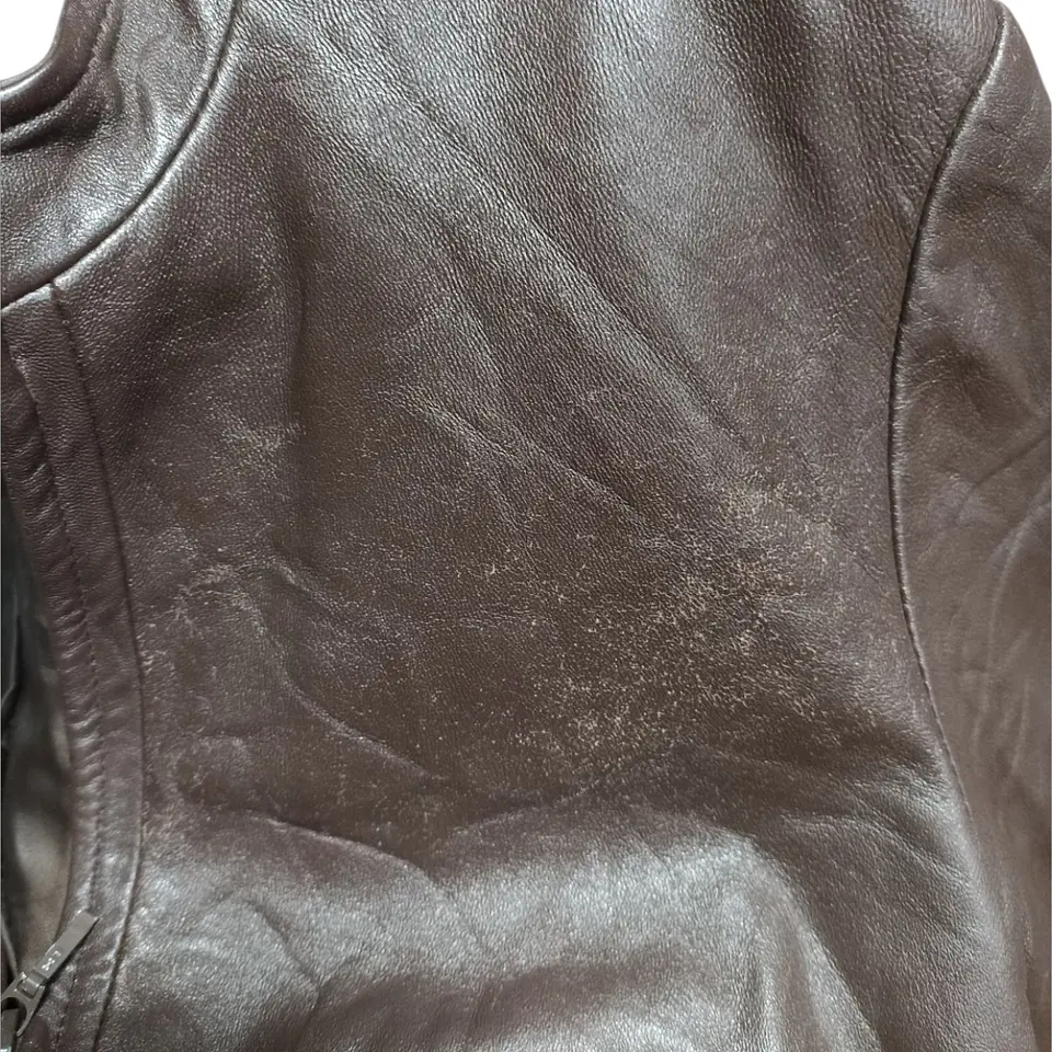 Chaqueta De Cuero Genuino Yvonne Marie - Talla L 11